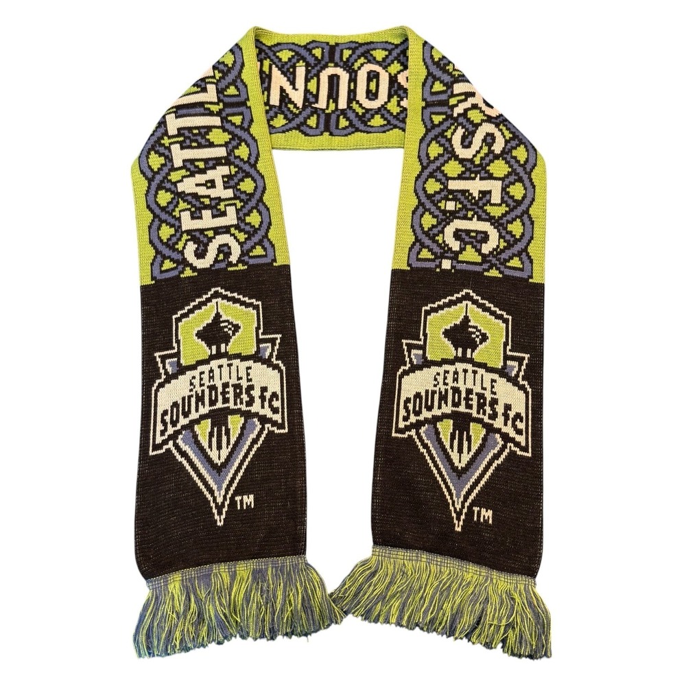 Seattle Sounders FC Ruffneck Scarf MLS Celtic with Skyline Green Black Soccer